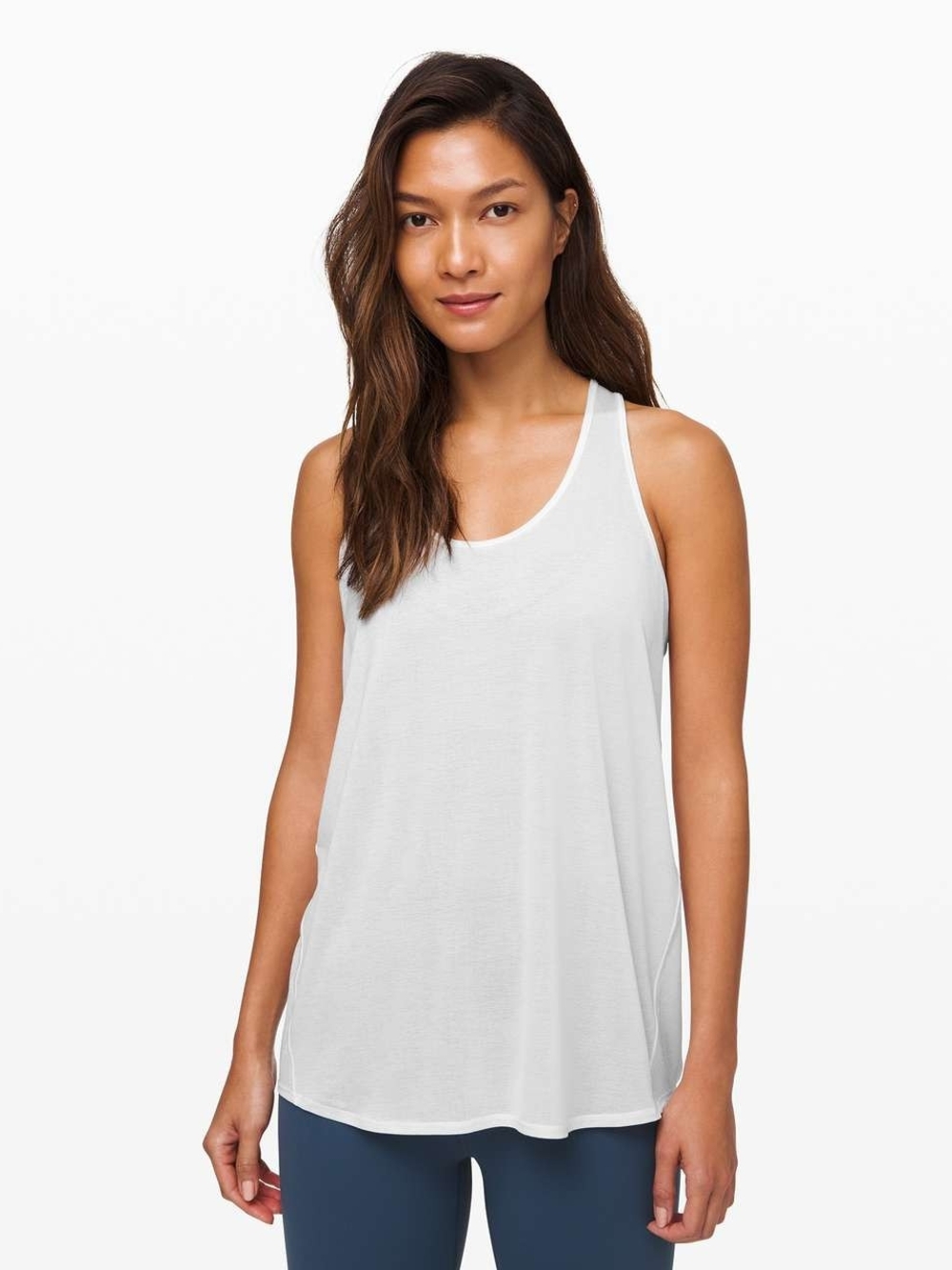 Lululemon Essential Tank Pleated Crossover Back White WHT 12